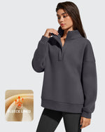 G4Free - Flurrylux Fleece Lined Half Zip Oversized Sweatshirts -GF25F758AA-S-GF25F758AB-M-GF25F758AC-L-GF25F758AD-XL-GF25F758AE-XXL