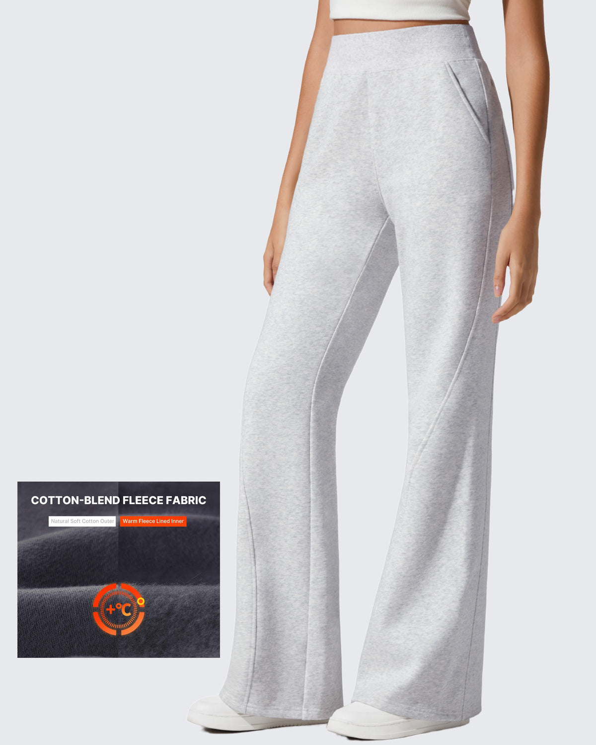 G4Free - Flurrylux Fleece Lined Loose Flare Sweatpants -GF25A602BF-XS