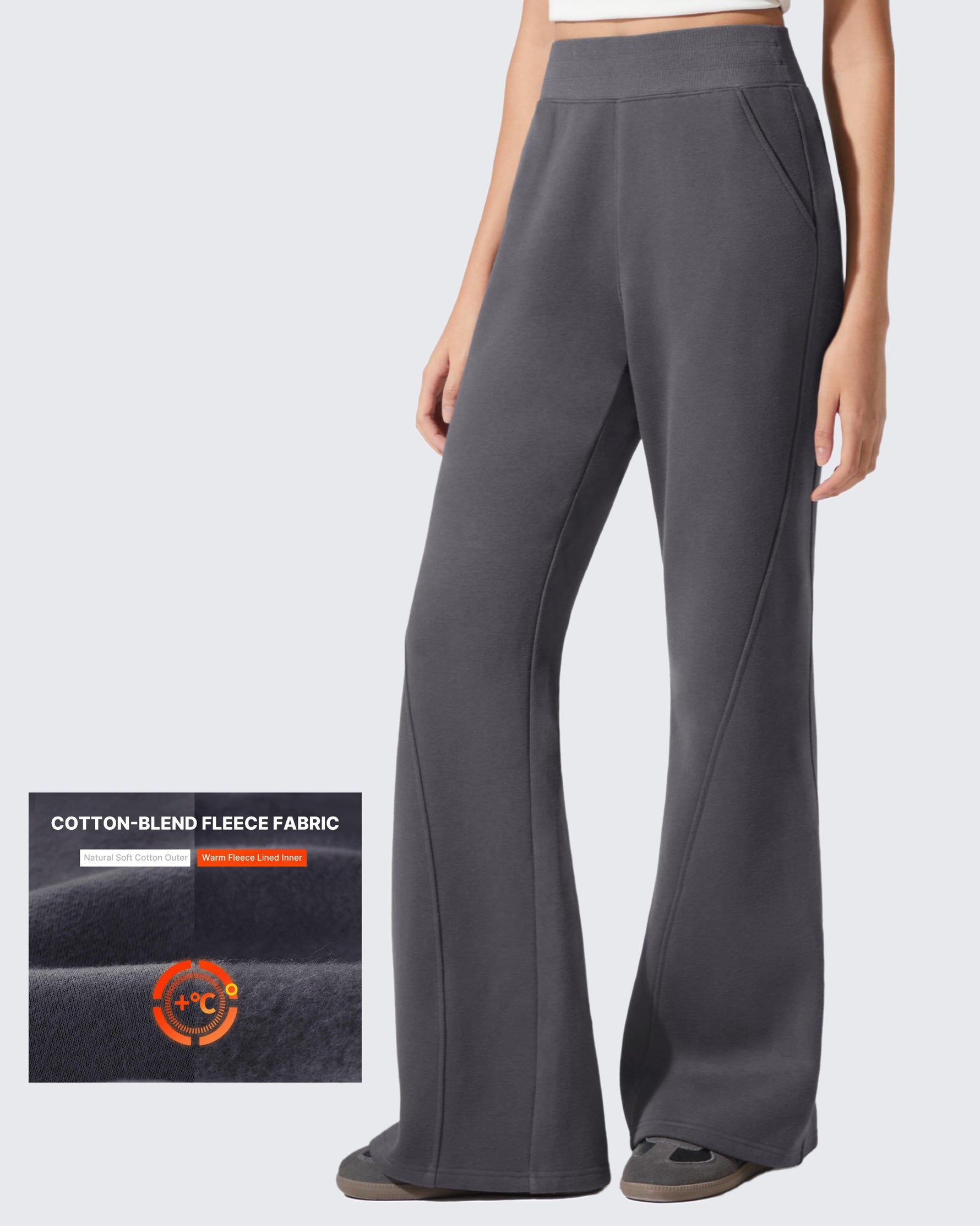 G4Free - Flurrylux Fleece Lined Loose Flare Sweatpants -GF25A602CF-XS