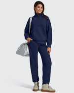 G4Free - Flurrylux Half Zip Mock Neck Cotton Fleece Pullover -GF25F656AA-S-GF25F656AB-M-GF25F656AC-L-GF25F656AD-XL-GF25F656AE-XXL