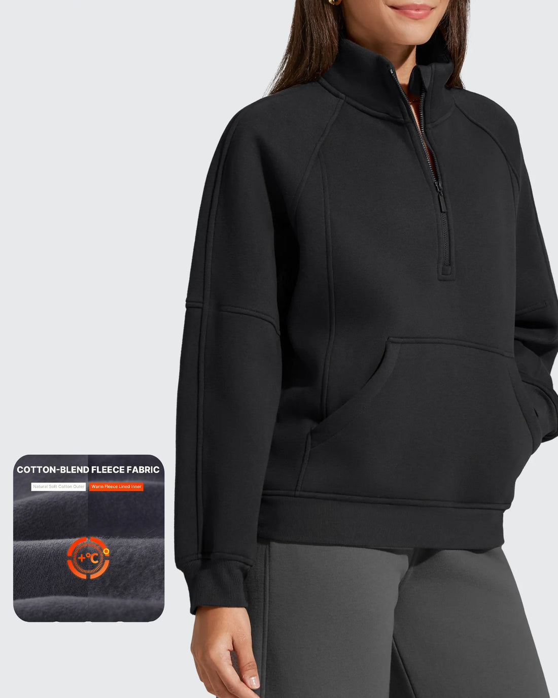 G4Free - Flurrylux Half Zip Mock Neck Cotton Fleece Pullover -GF25F656AA-S-GF25F656AB-M-GF25F656AC-L-GF25F656AD-XL-GF25F656AE-XXL