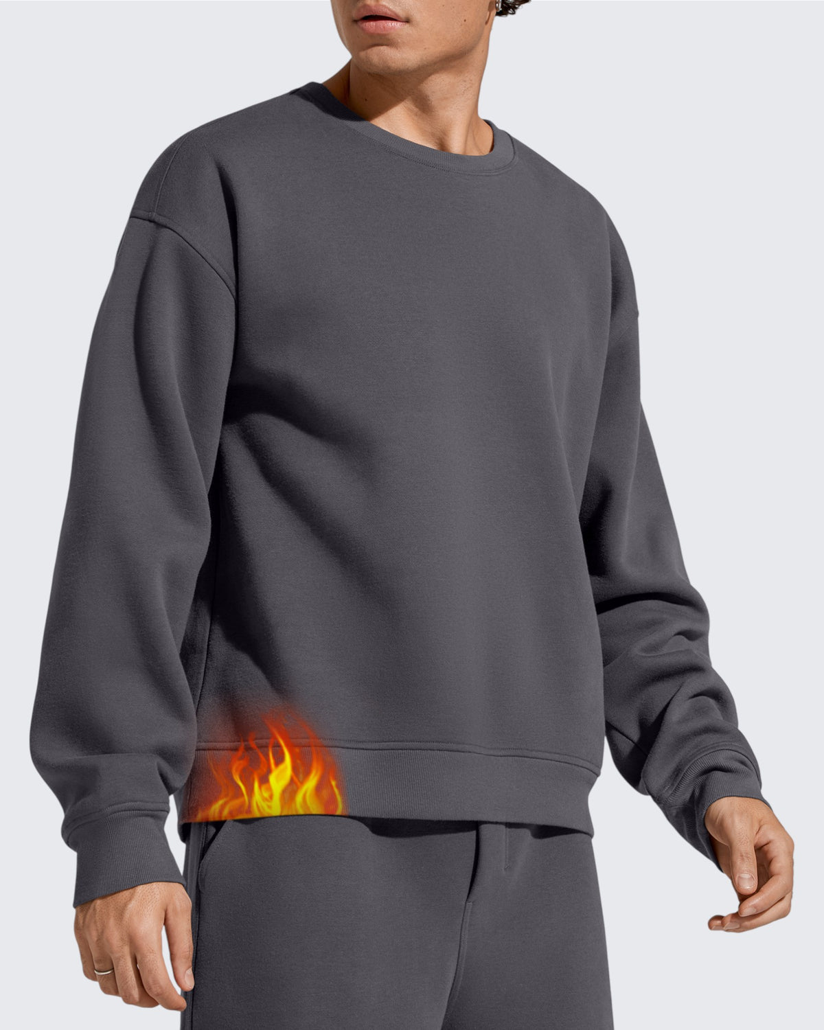 G4Free - Flurrylux Men's Cotton Fleece Lined Crewneck Pullover -GF25FM680AF-XS