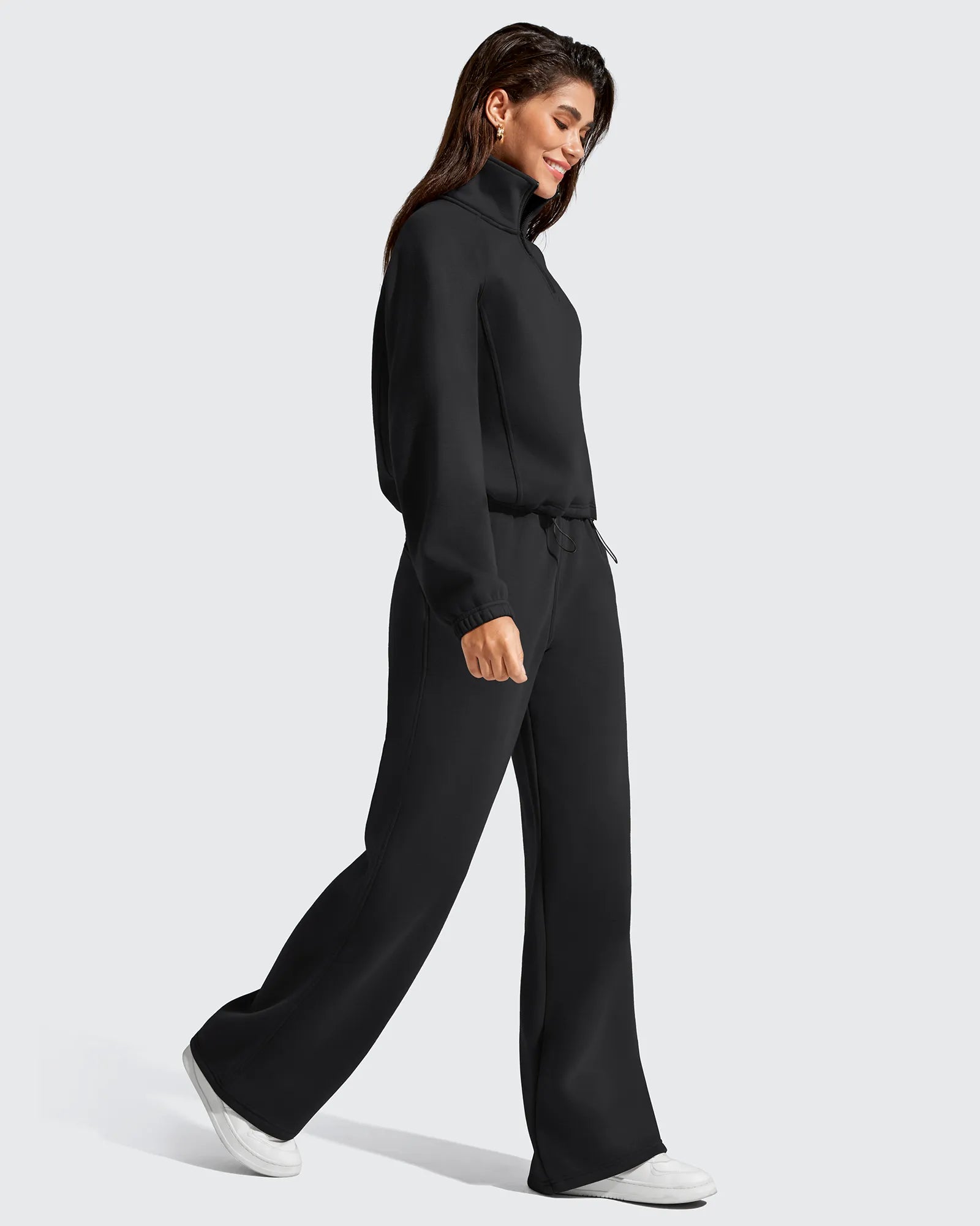 G4Free - Flurrylux Mock Neck Cropped Pullover Fleece Lined Sweatshirts -GF25F741AA-S-GF25F741AB-M-GF25F741AC-L-GF25F741AD-XL-GF25F741AE-XXL