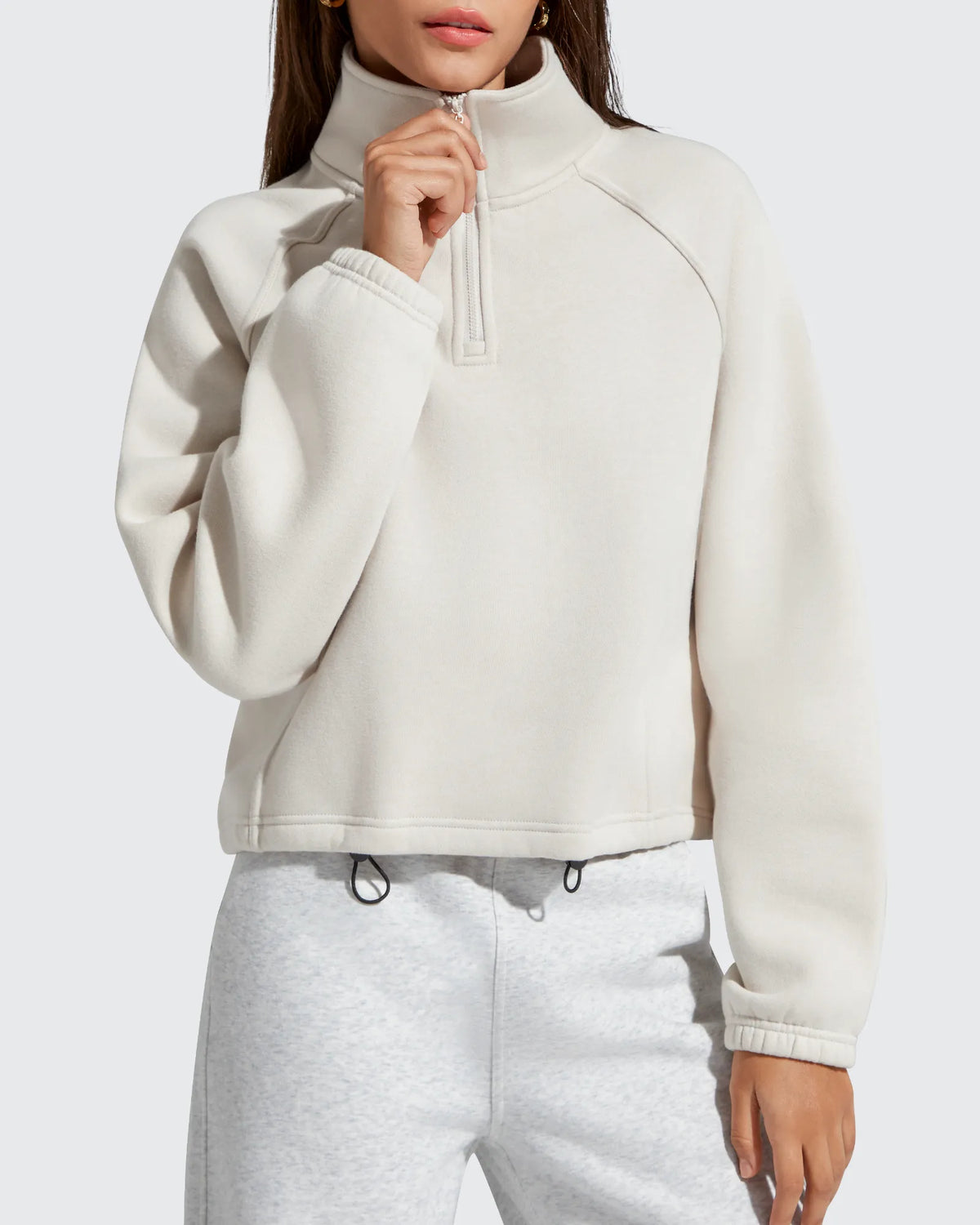 G4Free - Flurrylux Mock Neck Cropped Pullover Fleece Lined Sweatshirts -GF25F741AA-S-GF25F741AB-M-GF25F741AC-L-GF25F741AD-XL-GF25F741AE-XXL