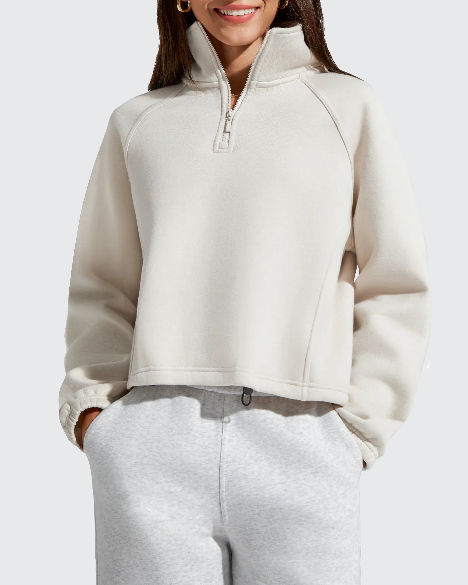 G4Free - Flurrylux Mock Neck Cropped Pullover Fleece Lined Sweatshirts -GF25F741AA-S-GF25F741AB-M-GF25F741AC-L-GF25F741AD-XL-GF25F741AE-XXL