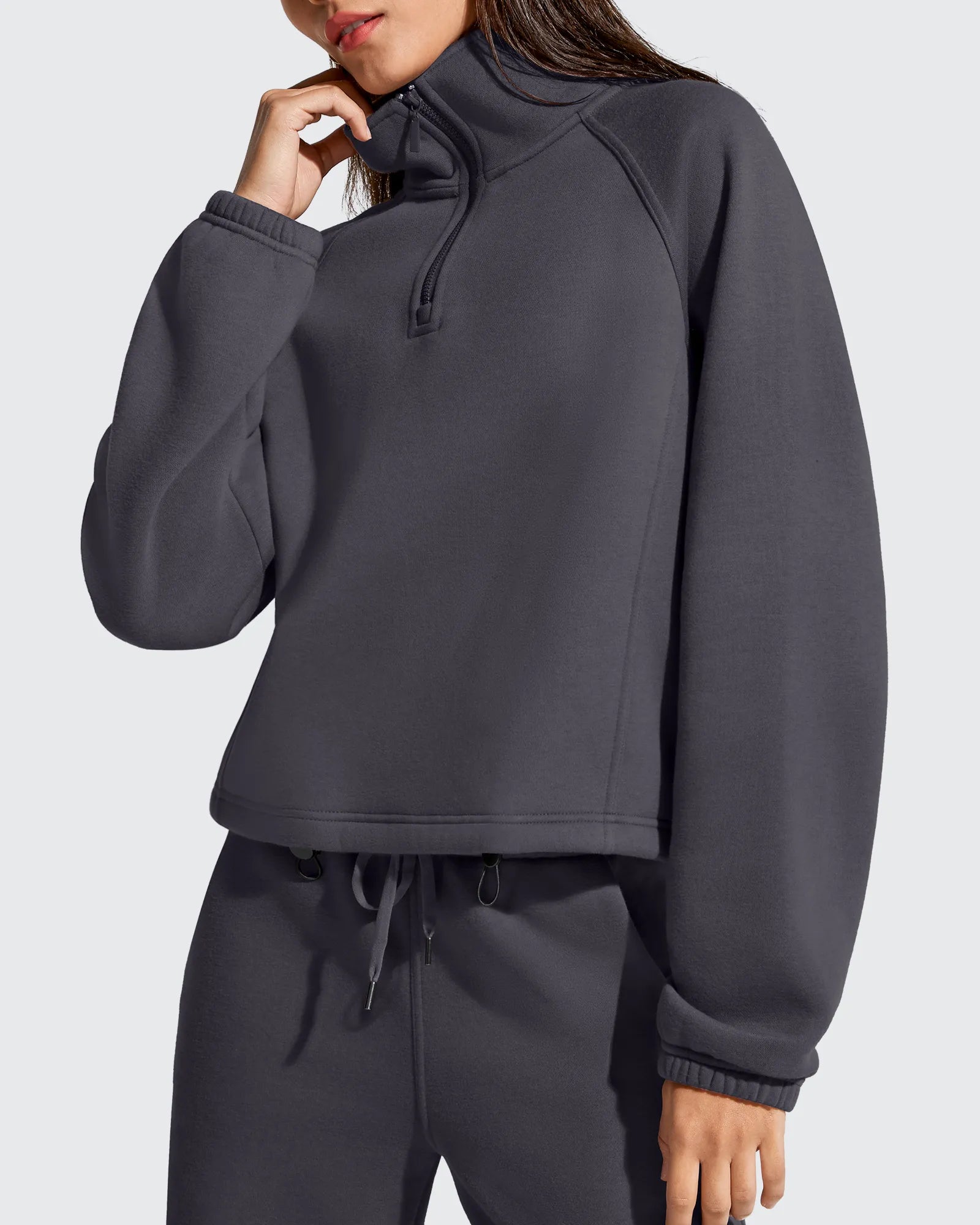 G4Free - Flurrylux Mock Neck Cropped Pullover Fleece Lined Sweatshirts -GF25F741AA-S-GF25F741AB-M-GF25F741AC-L-GF25F741AD-XL-GF25F741AE-XXL
