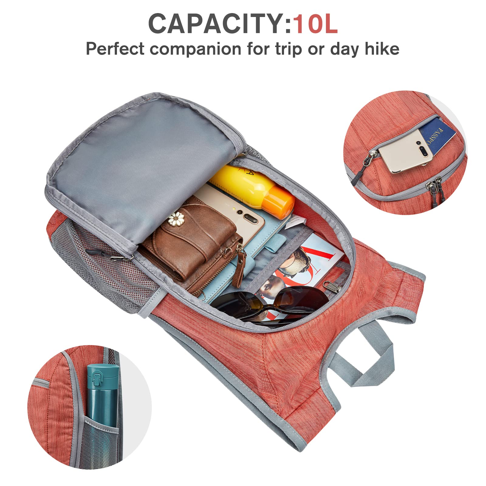 G4Free - G4Free 10L/15L Lightweight Hiking Backpack -TN22B044A-TN23B214A-TN24B381A-TN22B044D-TN23B214D