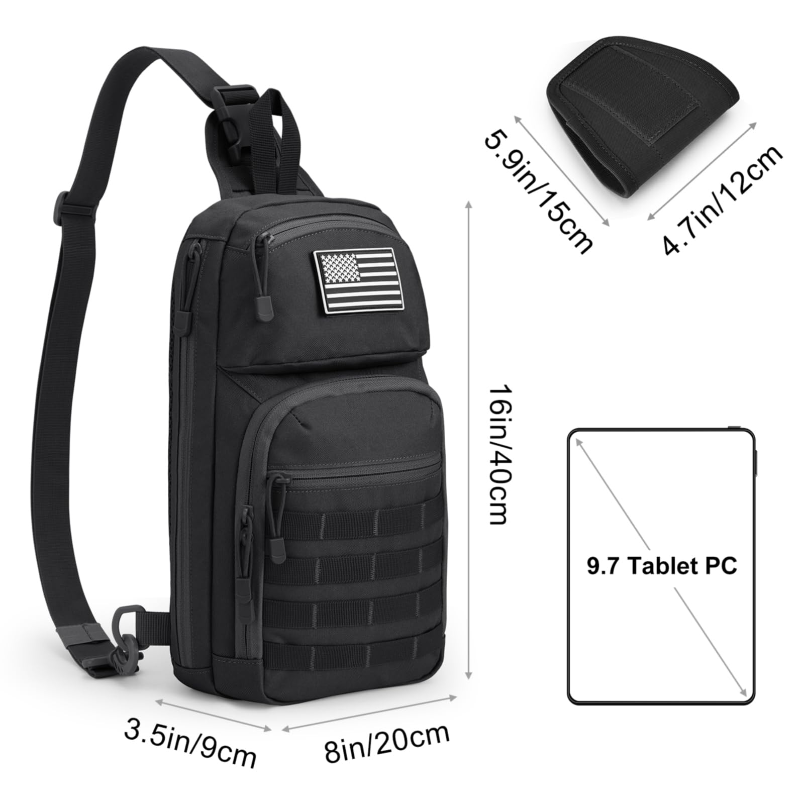 G4Free - G4Free 10L Tactical EDC Sling Bag -TN23B216B-TN23B216D-TN23B216C-TN23B216A