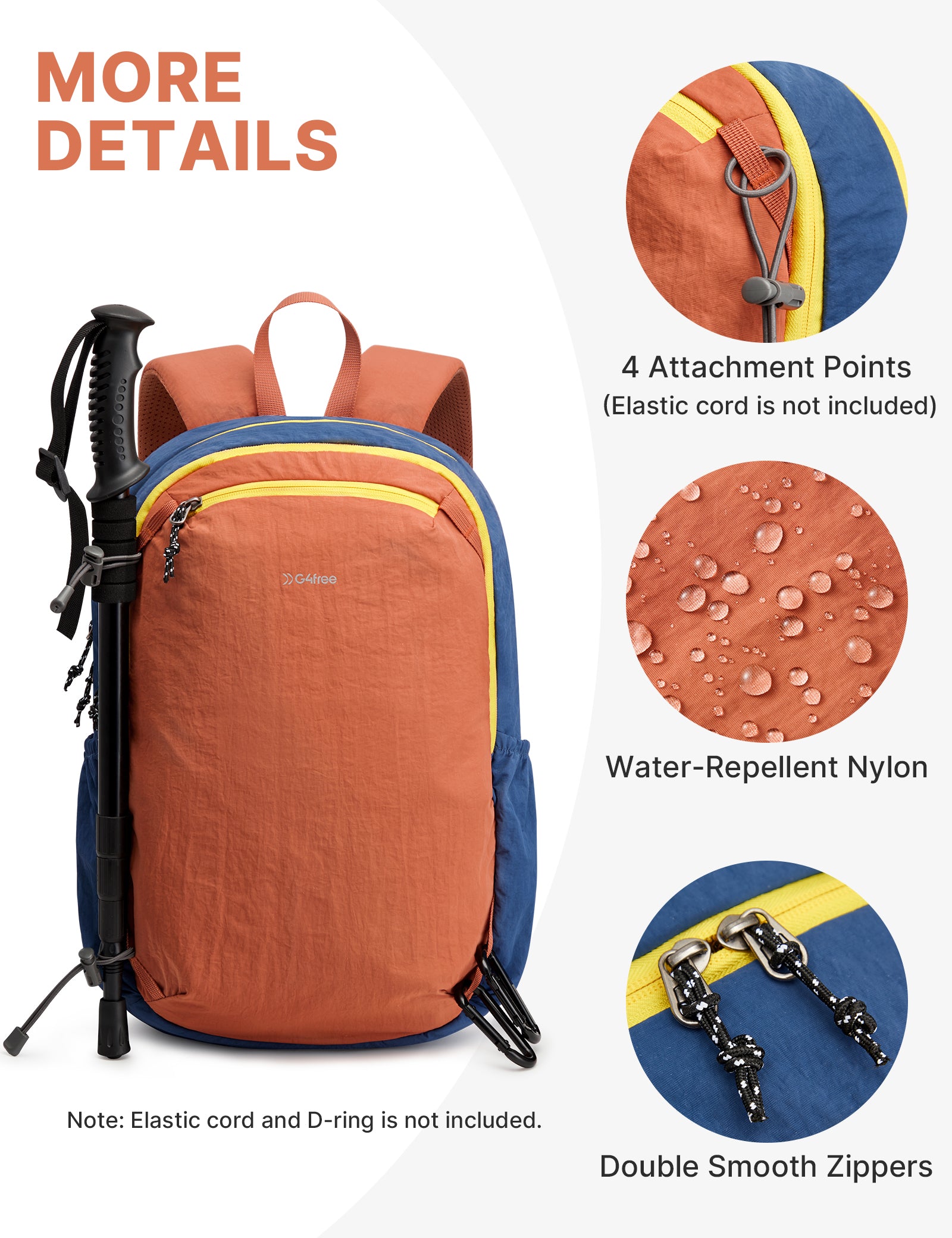 G4Free 15L Lightweight Hiking Travel Backpack Outdoor Daypack Grey G4Free 15L Lightweight Hiking Travel Backpack Outdoor Daypack Grey