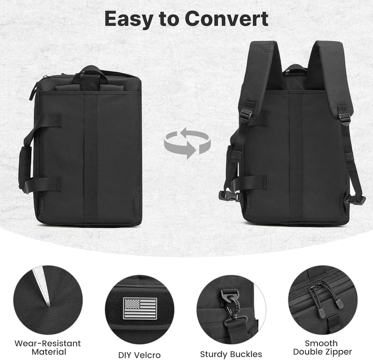 G4Free - G4Free 17.3 Inch Laptop Messenger Bag for Men, 3-in-1 Large Tactical Shoulder Bag -TN25B563B-TN25B563C-TN25B563A