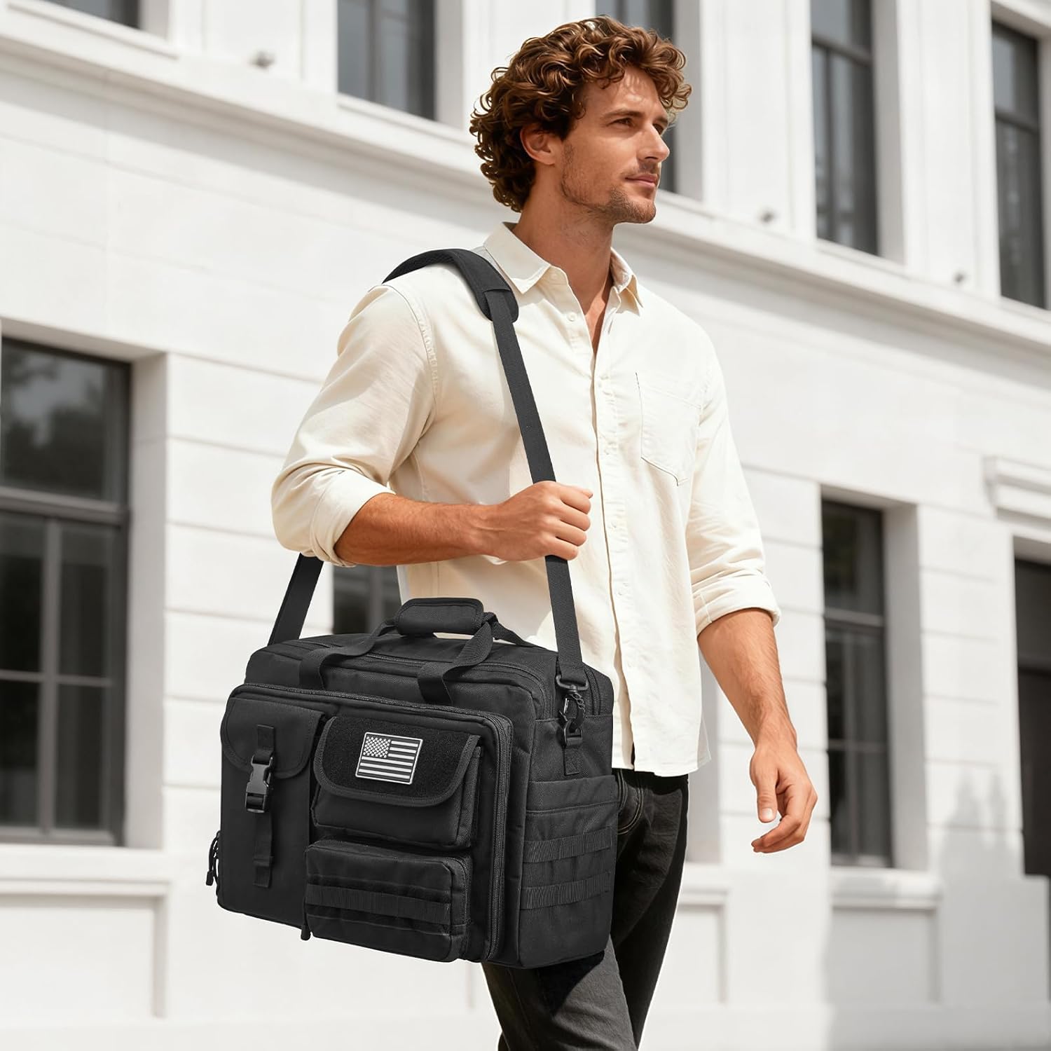 3-in-1 Laptop Messenger Bag - 17.3” Tactical Shoulder Backpack for Men