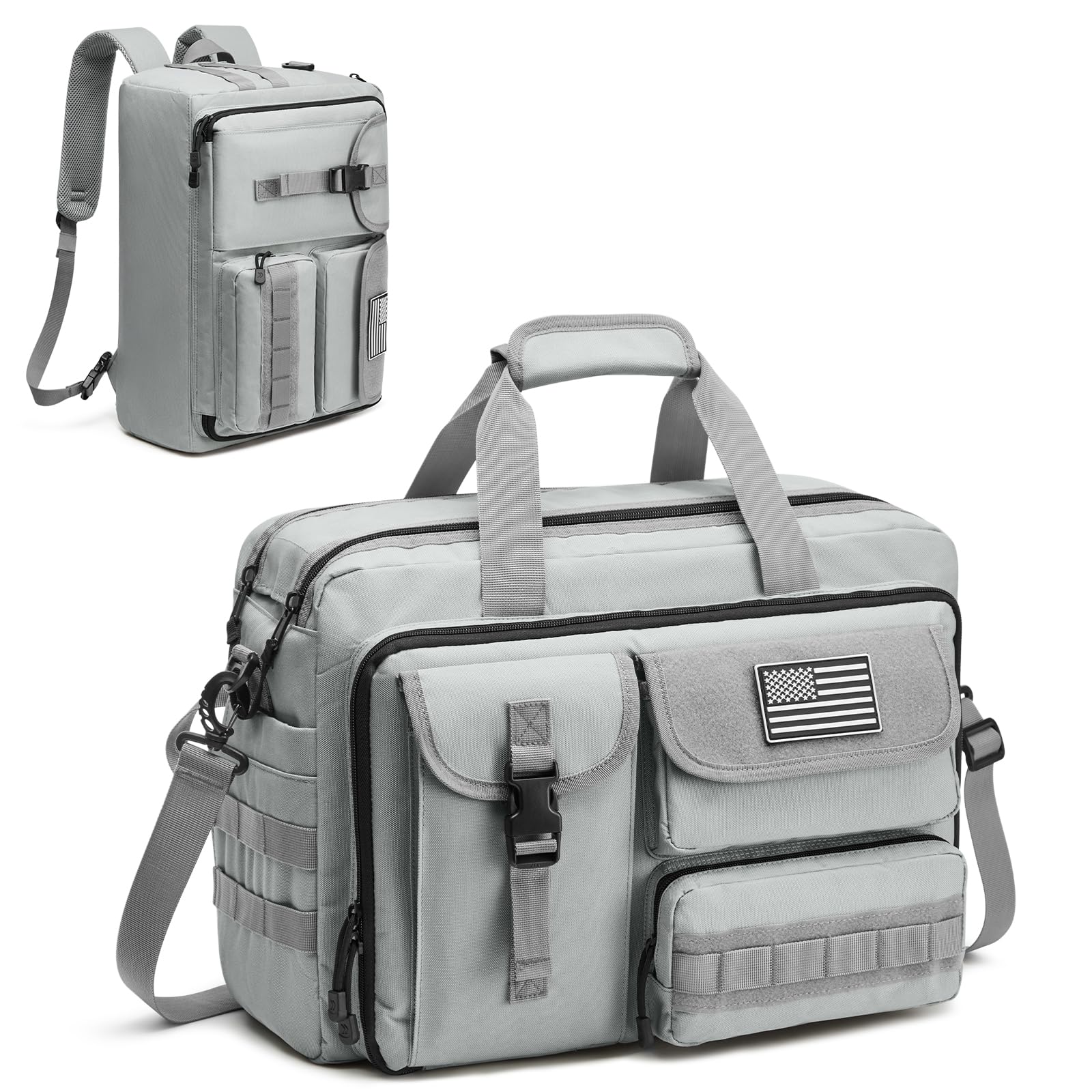3-in-1 Laptop Messenger Bag - 17.3” Tactical Shoulder Backpack for Men