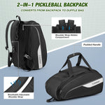 G4Free - G4Free 2-in-1 Pickleball Bag Pickleball Backpack Pickle Ball Bag Holds 4+ Paddles with Fence Hook Thermal Insulation Compartment -TN25B517A-TN25B517B