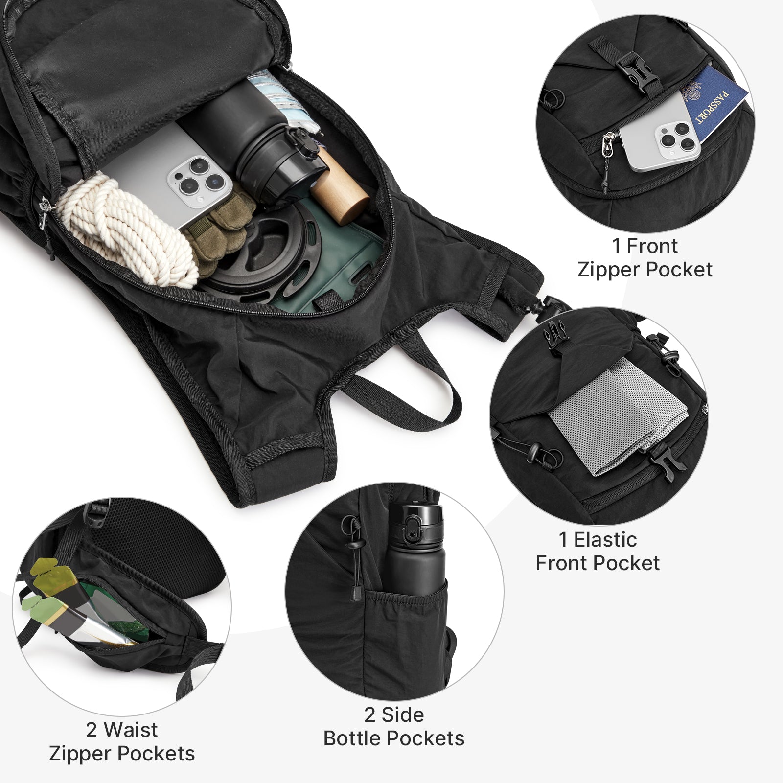G4Free - G4Free 20L Lightweight Hiking Backpack with Waist Strap -TN25B615A-TN25B615B-TN25B615C