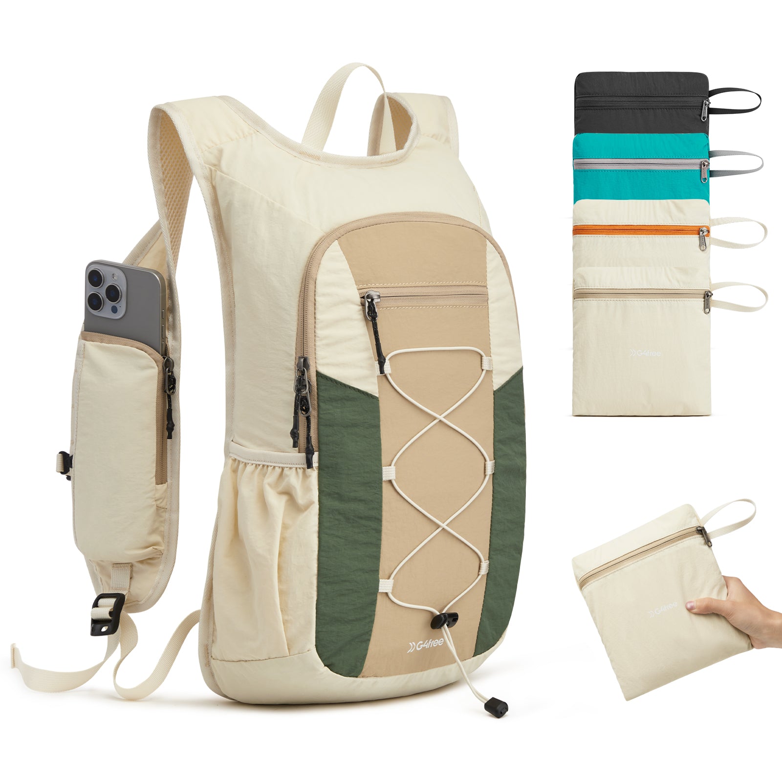 G4Free - G4Free 20L Lightweight Packable Hiking Daypack with Phone Pocket -TN25B613A-TN25B613B-TN25B613C-TN25B613D
