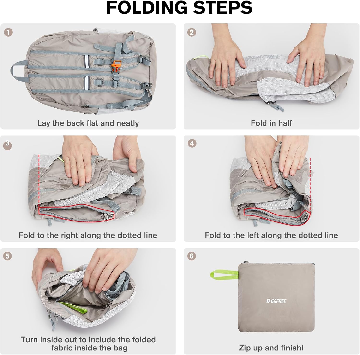 G4Free - G4Free 24L Small Packable Water Resistant Hiking Travel Backpack -TN23B304B-TN23B304A-TN23B304F-TN23B304D-TN23B304C