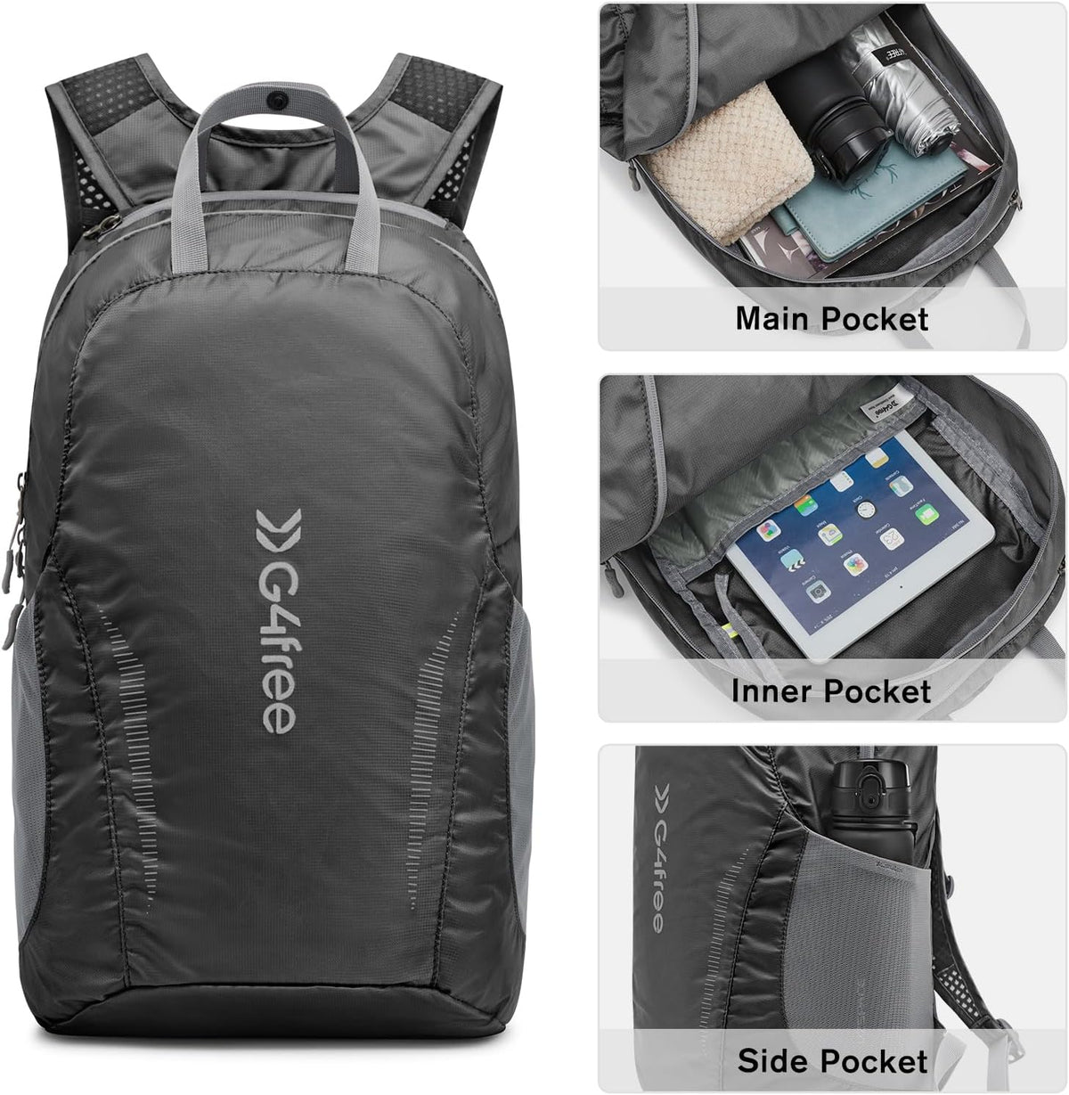 G4Free - G4Free 25L Packable Foldable Water Resistant Hiking Backpack -TN24B436B-TN24B436A-TN24B436D-TN24B436C