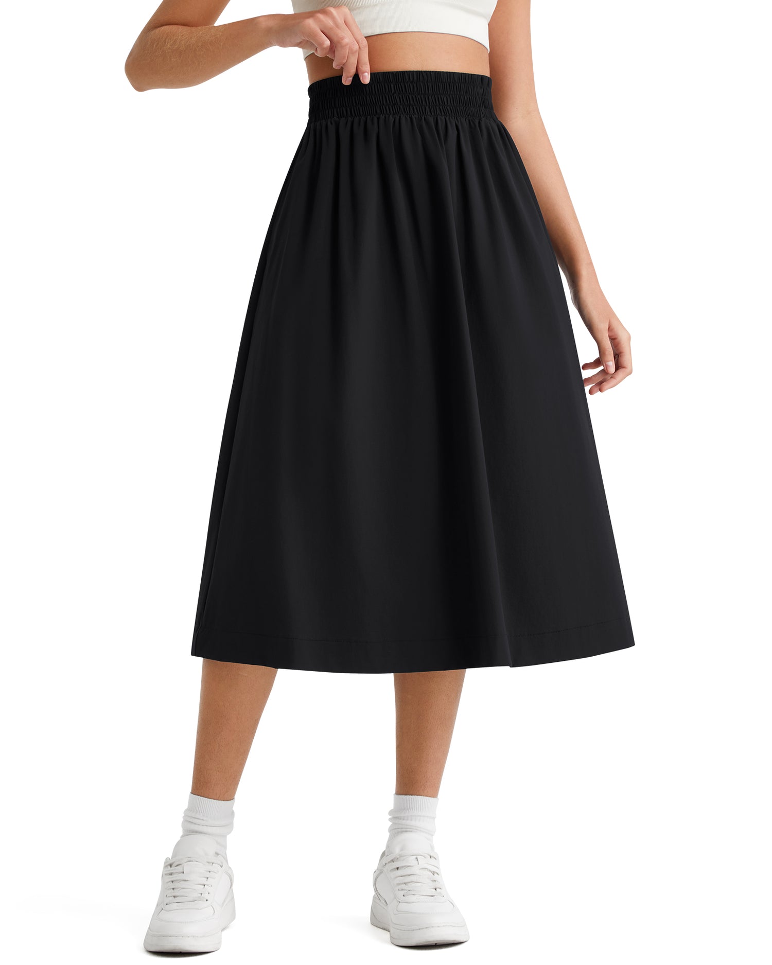 G4Free - G4Free 29" High Waisted Midi Skirt with Pockets UPF 50+ Quick Dry -GF26S960A001A-S-GF26S960A001B-M-GF26S960A001C-L-GF26S960A001D-XL-GF26S960A001F-XS
