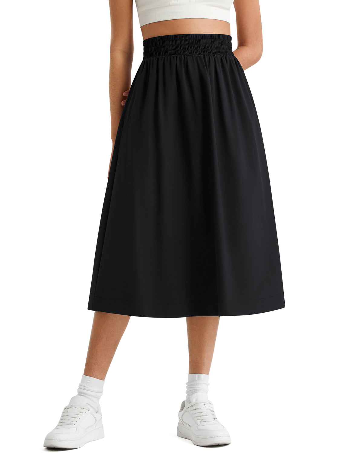 G4Free - G4Free 29" High Waisted Midi Skirt with Pockets UPF 50+ Quick Dry -GF26S960A001A-S-GF26S960A001B-M-GF26S960A001C-L-GF26S960A001D-XL-GF26S960A001F-XS
