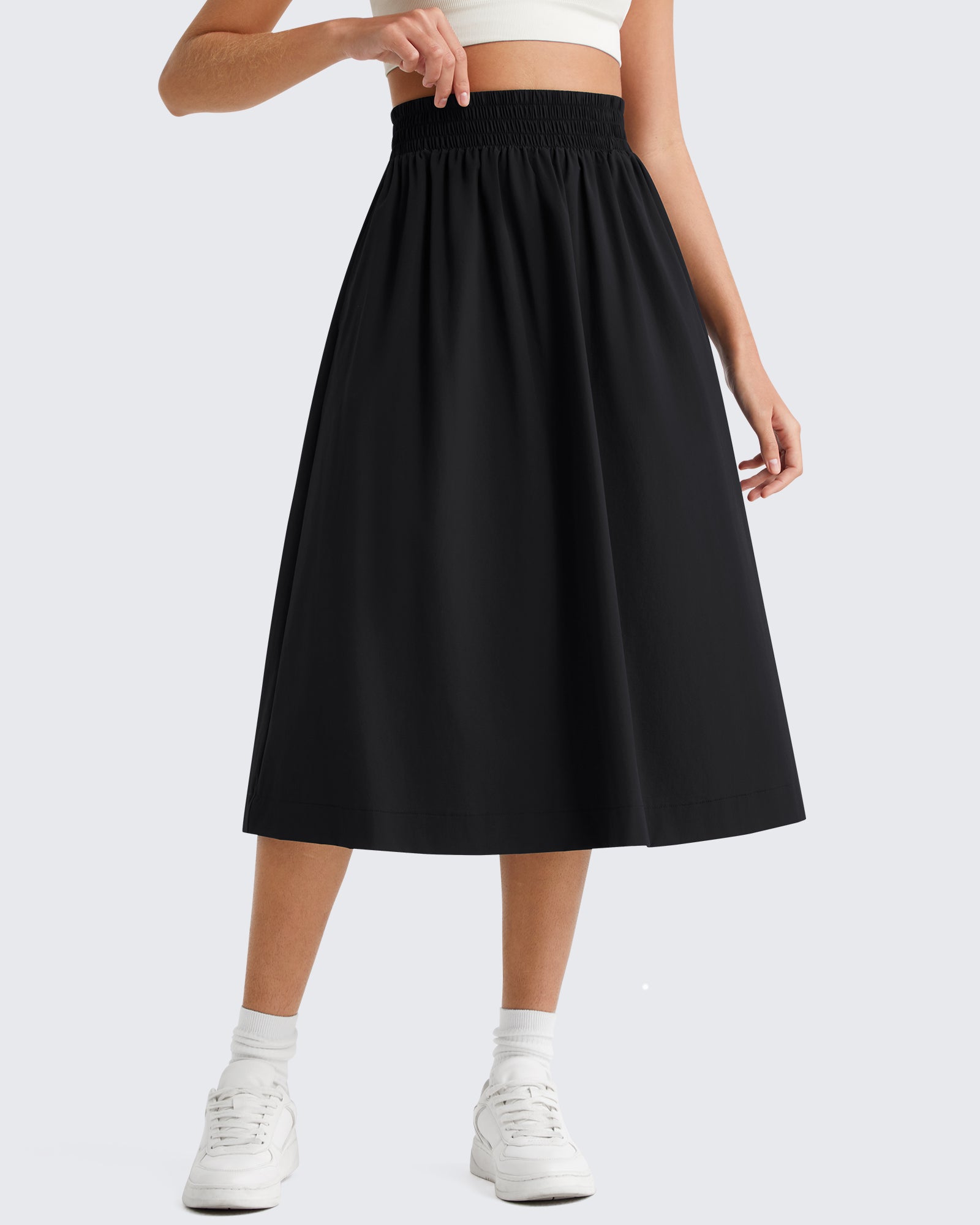 G4Free - G4Free 29" High Waisted Midi Skirt with Pockets UPF 50+ Quick Dry -GF26S960A001A-S-GF26S960A001B-M-GF26S960A001C-L-GF26S960A001D-XL-GF26S960A001F-XS