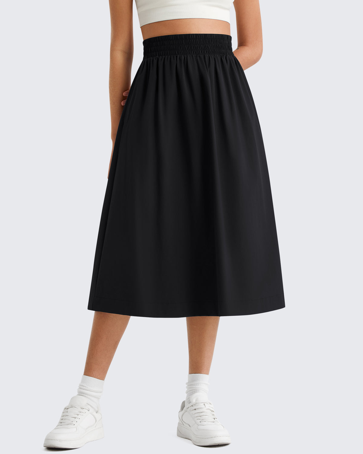 G4Free - G4Free 29" High Waisted Midi Skirt with Pockets UPF 50+ Quick Dry -GF26S960A001A-S-GF26S960A001B-M-GF26S960A001C-L-GF26S960A001D-XL-GF26S960A001F-XS