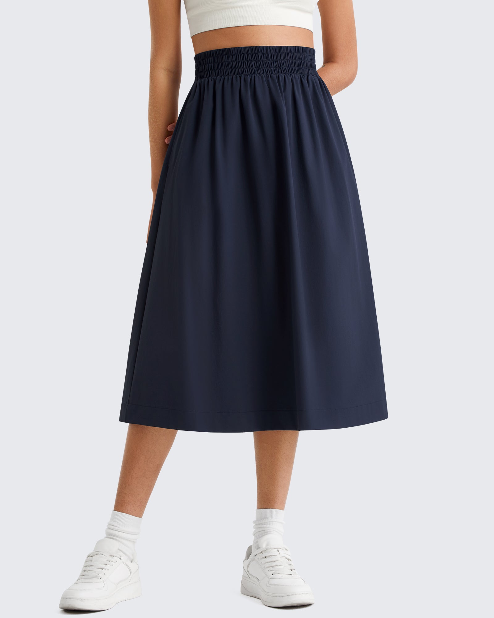 G4Free - G4Free 29" High Waisted Midi Skirt with Pockets UPF 50+ Quick Dry -GF26S960A001A-S-GF26S960A001B-M-GF26S960A001C-L-GF26S960A001D-XL-GF26S960A001F-XS