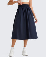 G4Free - G4Free 29" High Waisted Midi Skirt with Pockets UPF 50+ Quick Dry -GF26S960A001A-S-GF26S960A001B-M-GF26S960A001C-L-GF26S960A001D-XL-GF26S960A001F-XS