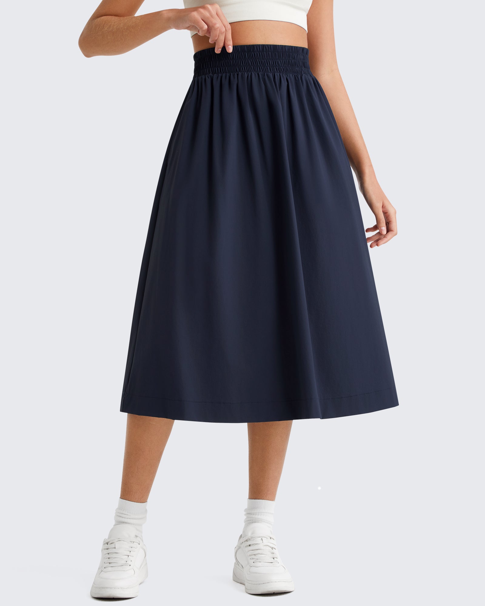G4Free - G4Free 29" High Waisted Midi Skirt with Pockets UPF 50+ Quick Dry -GF26S960A001A-S-GF26S960A001B-M-GF26S960A001C-L-GF26S960A001D-XL-GF26S960A001F-XS