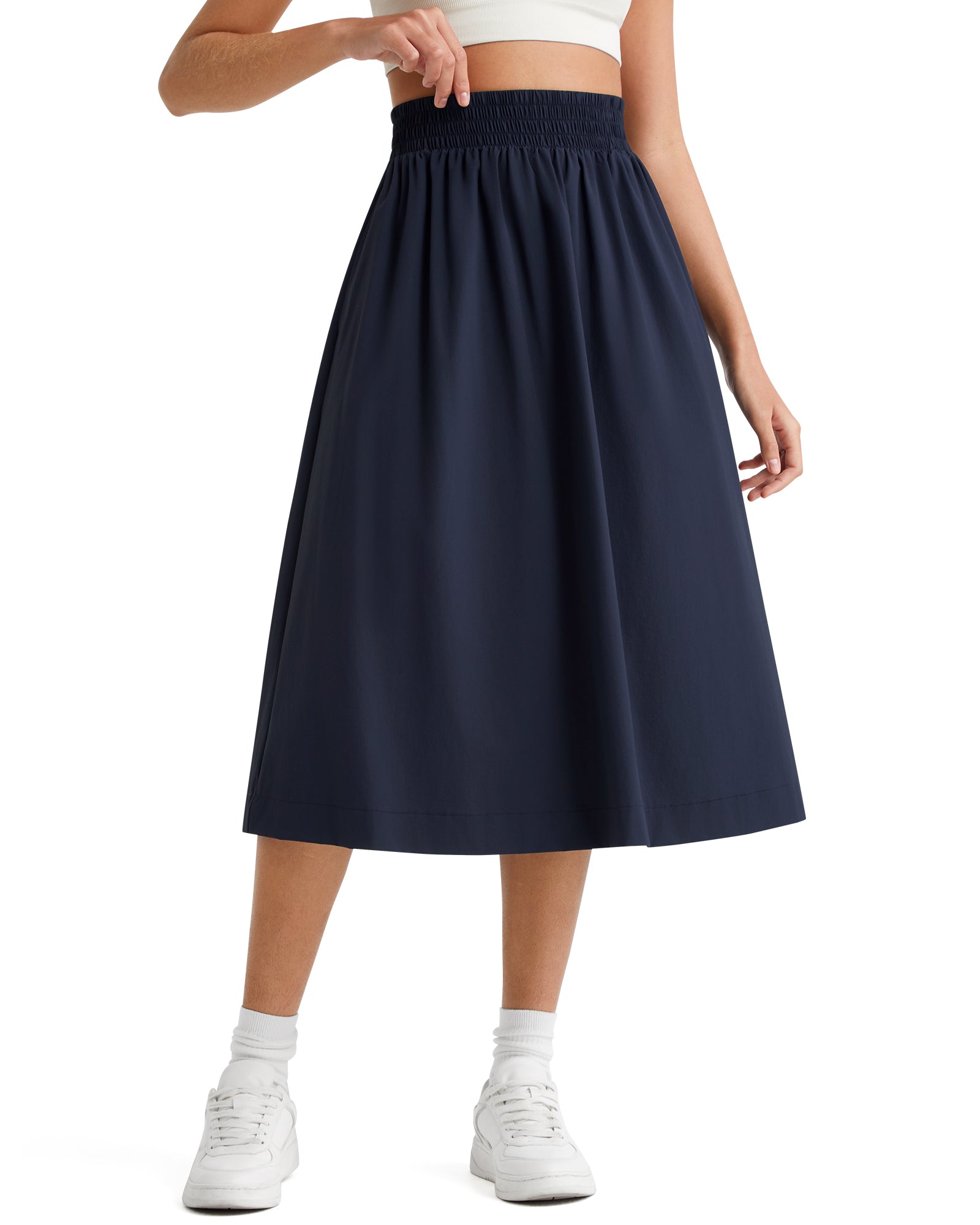 G4Free - G4Free 29" High Waisted Midi Skirt with Pockets UPF 50+ Quick Dry -GF26S960A001A-S-GF26S960A001B-M-GF26S960A001C-L-GF26S960A001D-XL-GF26S960A001F-XS