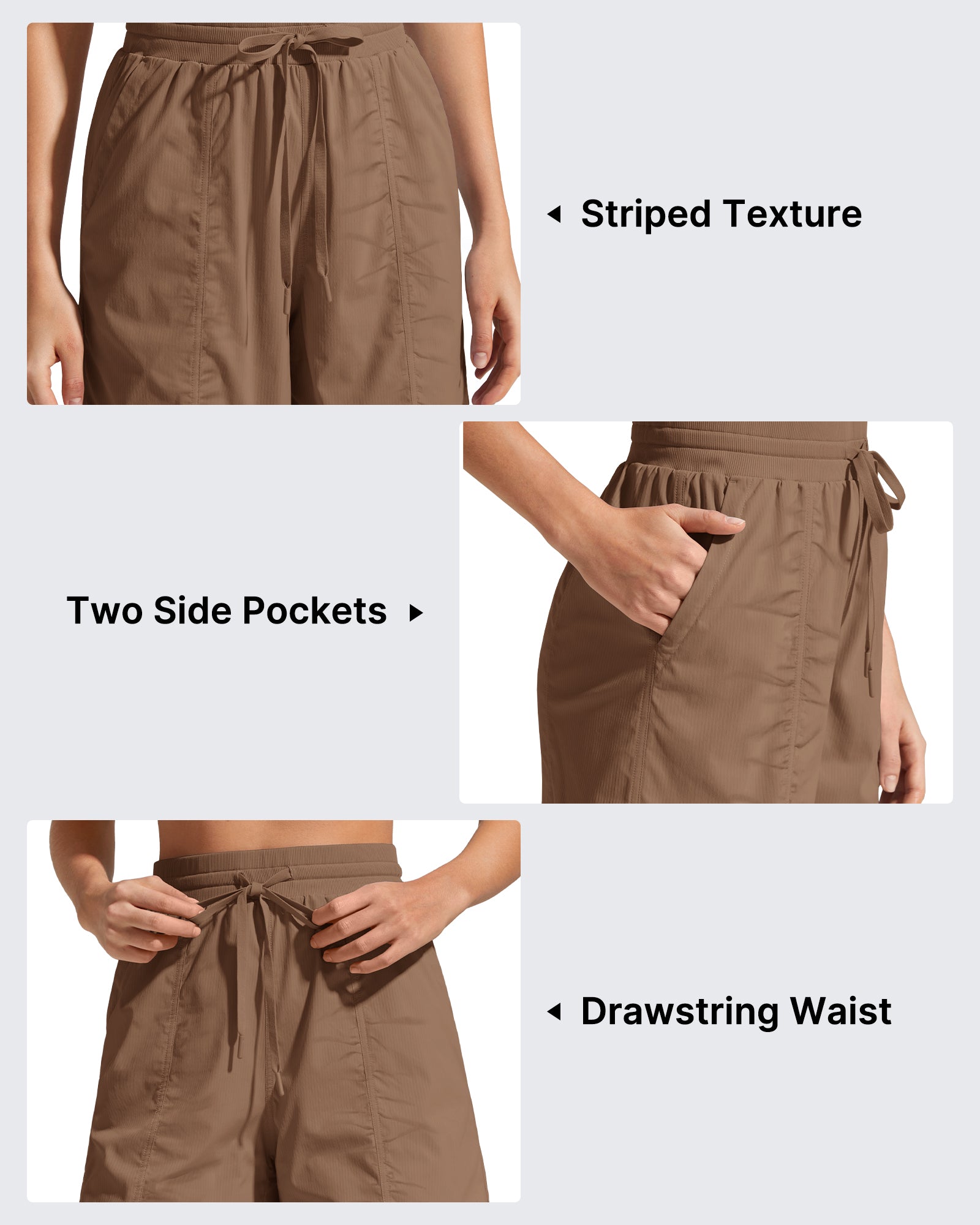 G4Free - G4Free 4" High Waisted Casual Shorts with Pockets -GF26E847A001A-S-GF26E847A001B-M-GF26E847A001C-L-GF26E847A001D-XL-GF26E847A001E-XXL