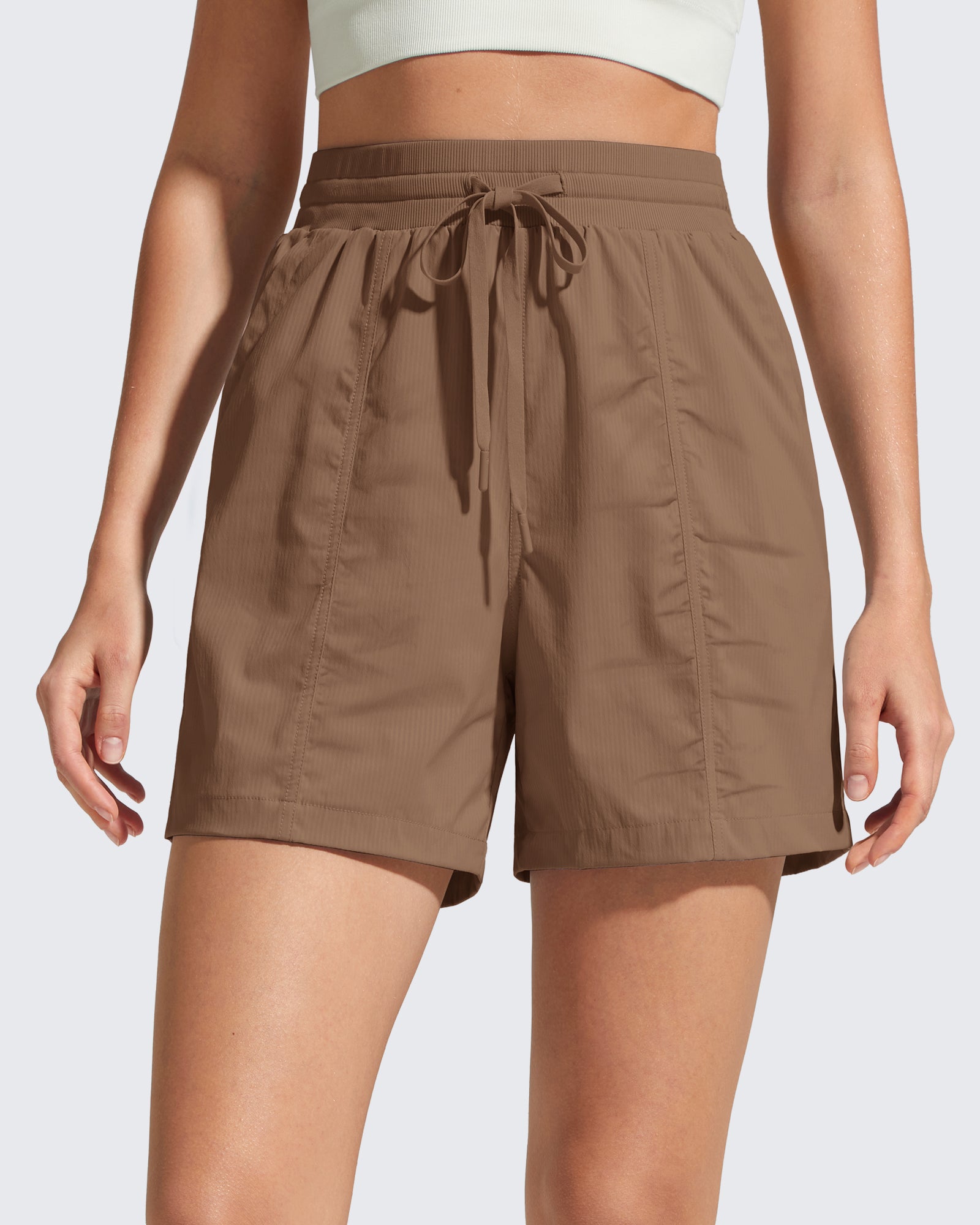 G4Free - G4Free 4" High Waisted Workout Shorts with Pockets -GF26E847A001A-S-GF26E847A001B-M-GF26E847A001C-L-GF26E847A001D-XL-GF26E847A001E-XXL