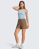 G4Free - G4Free 4" High Waisted Workout Shorts with Pockets -GF26E847A001A-S-GF26E847A001B-M-GF26E847A001C-L-GF26E847A001D-XL-GF26E847A001E-XXL