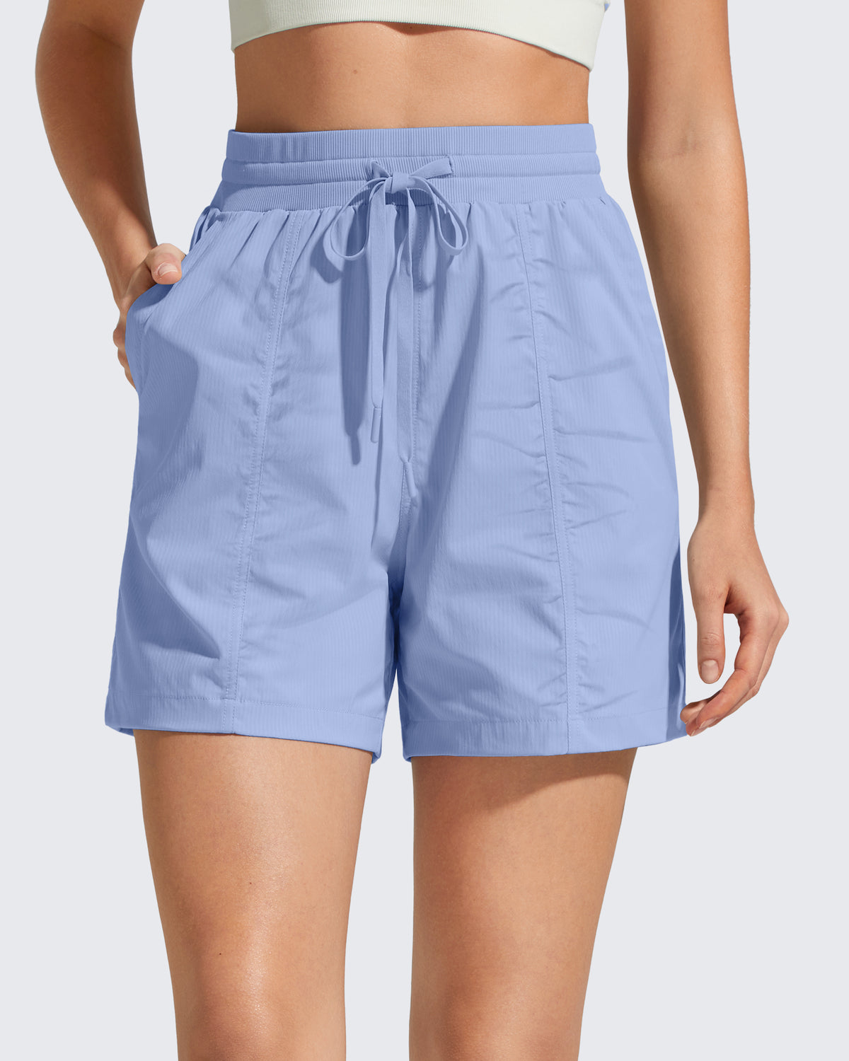 G4Free - G4Free 4" High Waisted Workout Shorts with Pockets -GF26E847A001A-S-GF26E847A001B-M-GF26E847A001C-L-GF26E847A001D-XL-GF26E847A001E-XXL