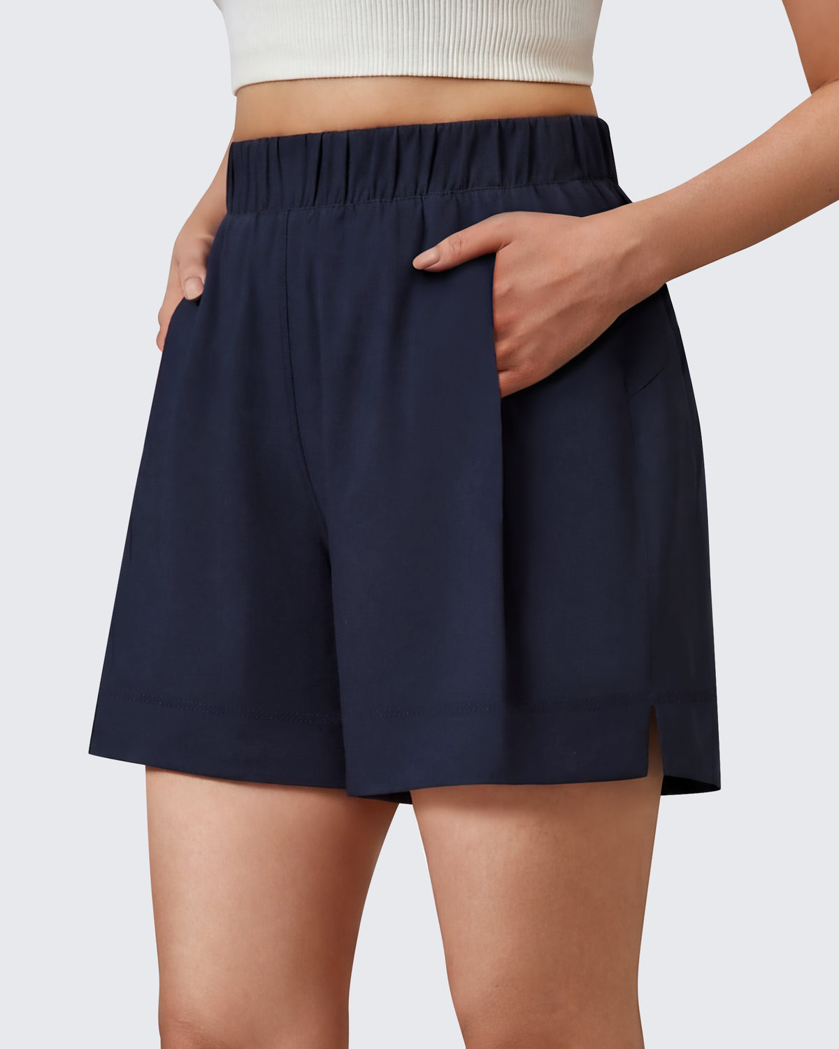 G4Free - G4Free 4" Water Resistant Side Slit Casual Shorts with Pockets -GF26E996A001A-S-GF26E996A001B-M-GF26E996A001C-L-GF26E996A001D-XL-GF26E996A001E-XXL