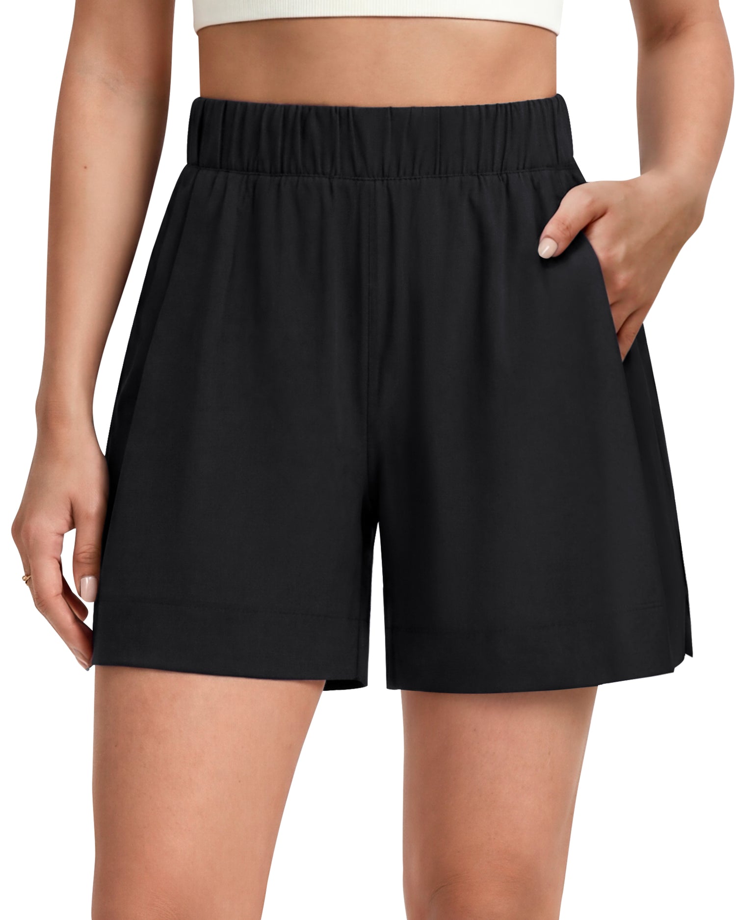 G4Free - G4Free 4" Water Resistant Side Slit Casual Shorts with Pockets -GF26E996A001A-S-GF26E996A001B-M-GF26E996A001C-L-GF26E996A001D-XL-GF26E996A001E-XXL