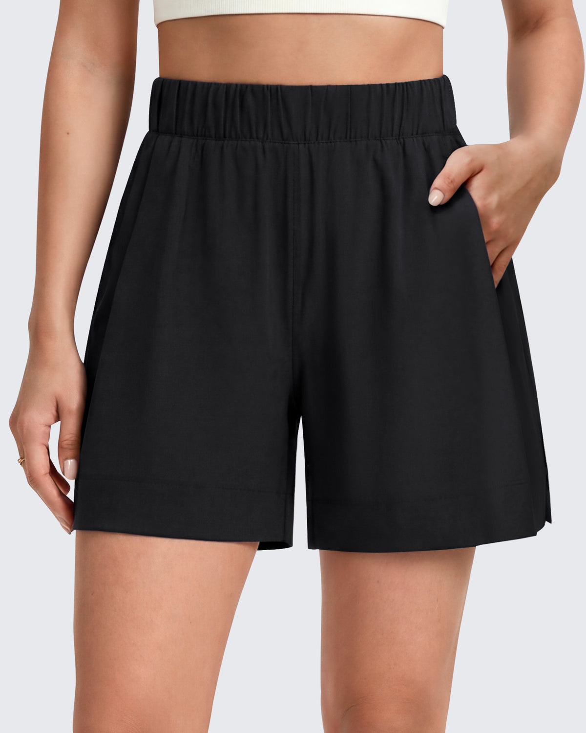 G4Free - G4Free 4" Water Resistant Side Slit Casual Shorts with Pockets -GF26E996A001A-S-GF26E996A001B-M-GF26E996A001C-L-GF26E996A001D-XL-GF26E996A001E-XXL