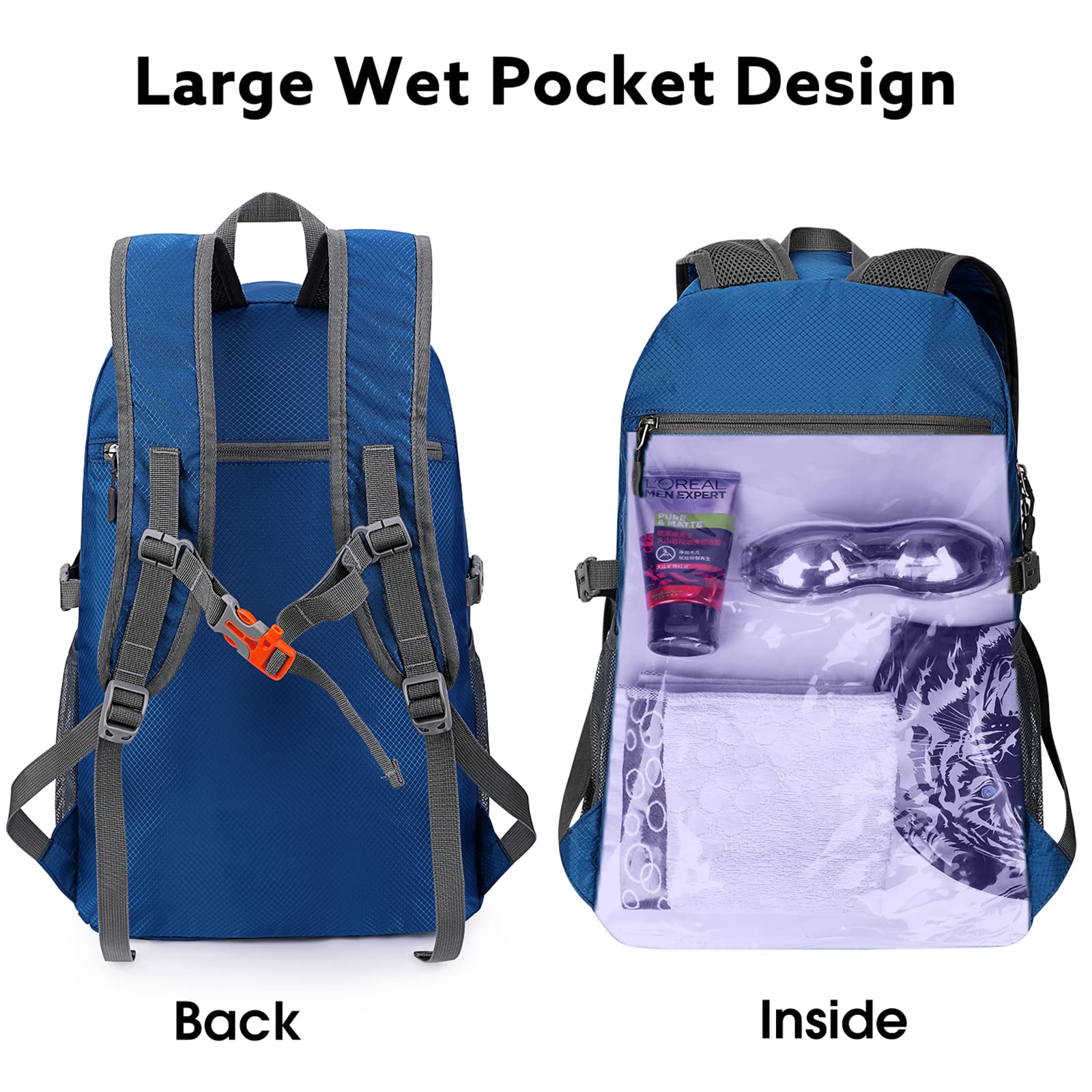 amazon g4free 40l lightweight packable durable travel hiking backpack 40L Packable Hiking Backpack - Lightweight for Travel & Hikes