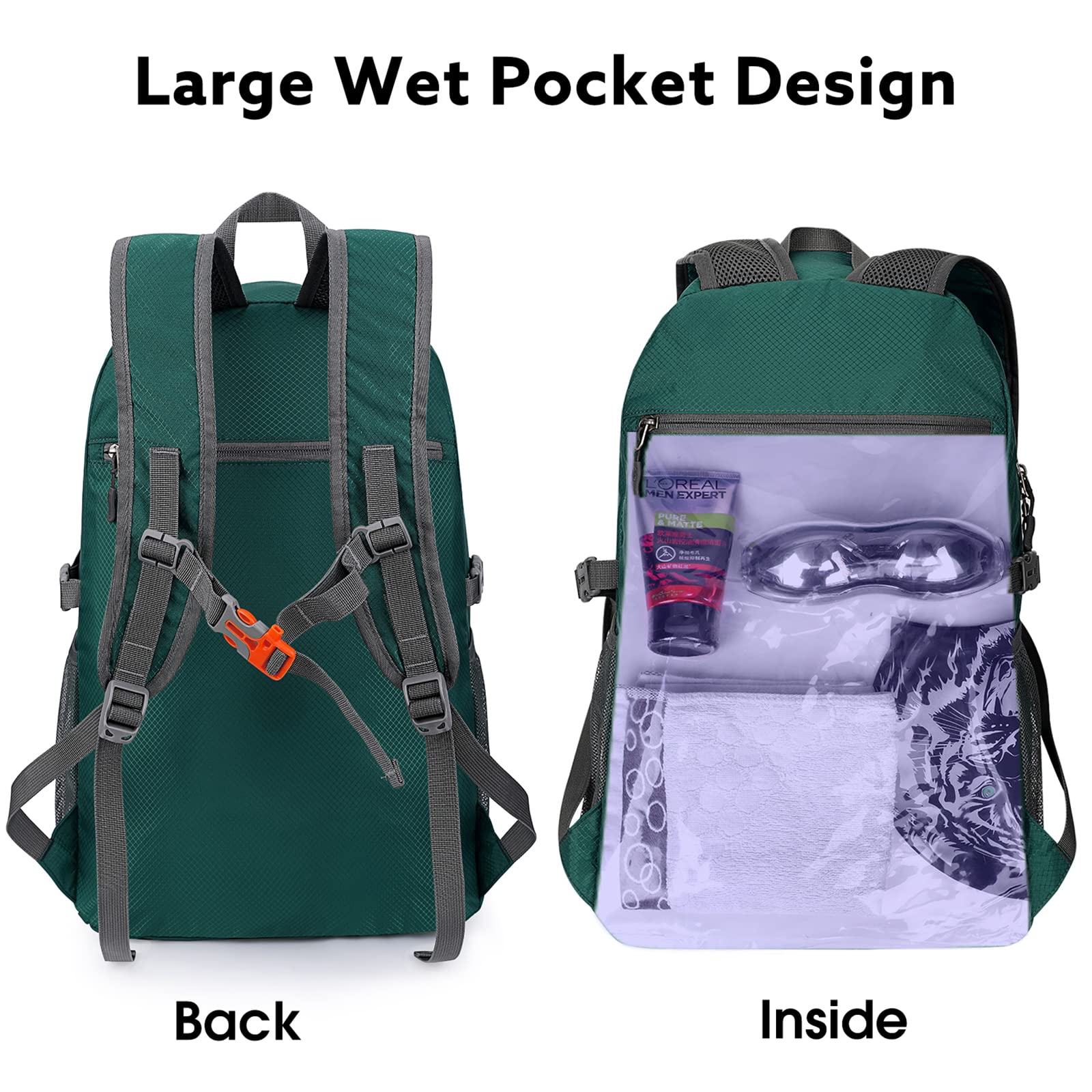 amazon hiking backpack 40L Packable Hiking Backpack - Lightweight for Travel & Hikes