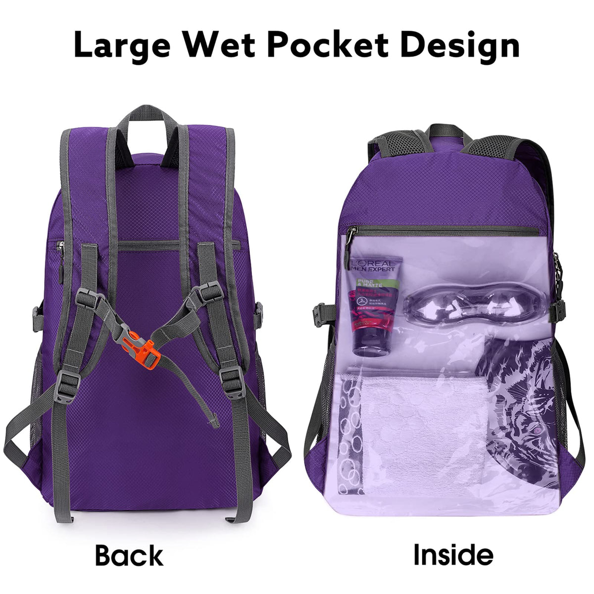 G4Free - G4Free 40L Lightweight Packable Hiking Backpack -D02V707A-D02V707J-D02V707E-D02V707F-D02V707C