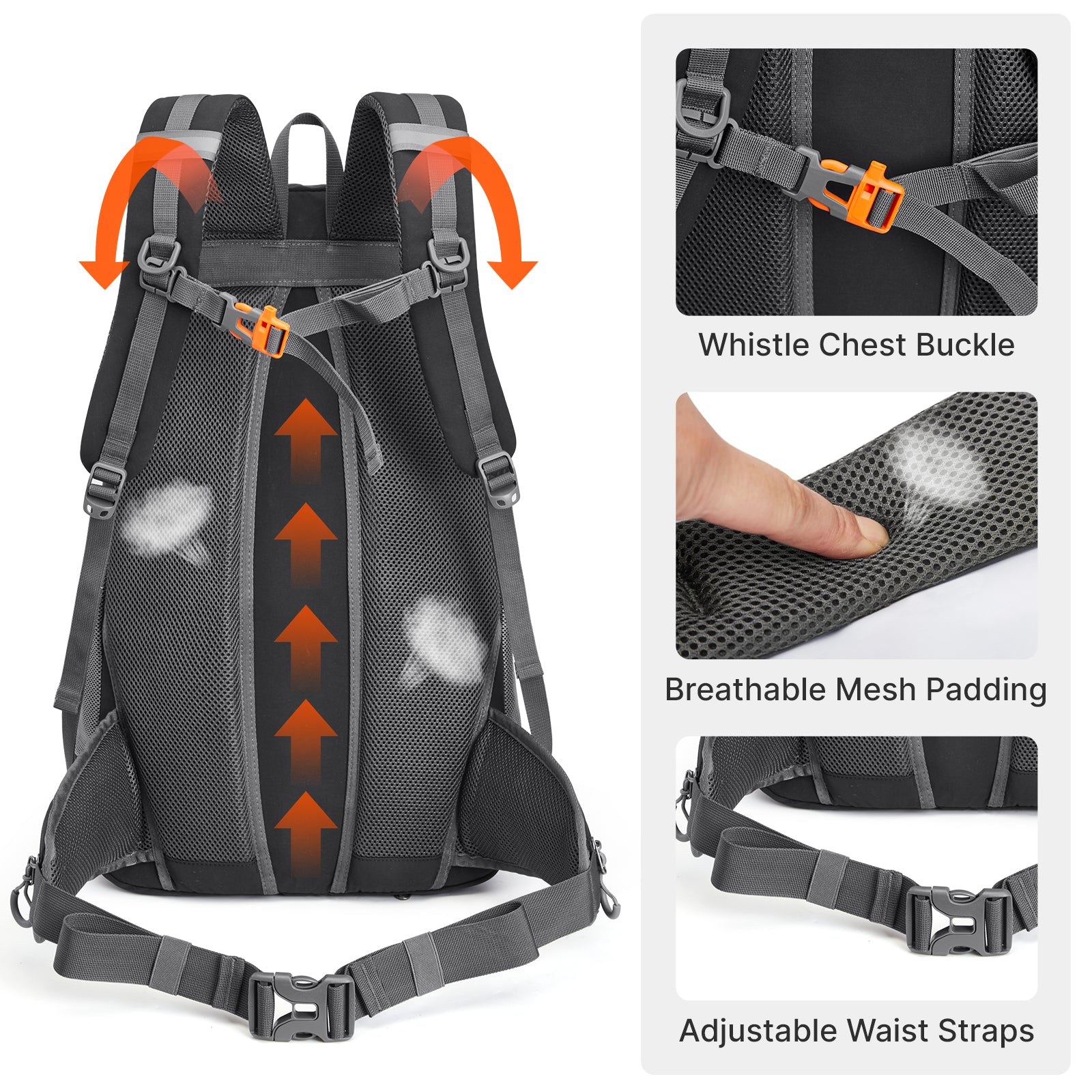 G4Free - G4Free 40L Lightweight Travel Backpack with Rain Cover -TN26B623A-TN26B623B-TN26B623C
