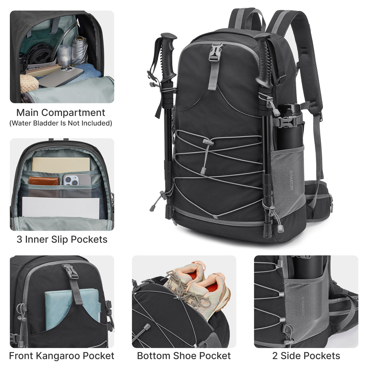 G4Free - G4Free 40L Lightweight Travel Backpack with Rain Cover -TN26B623A-TN26B623B-TN26B623C