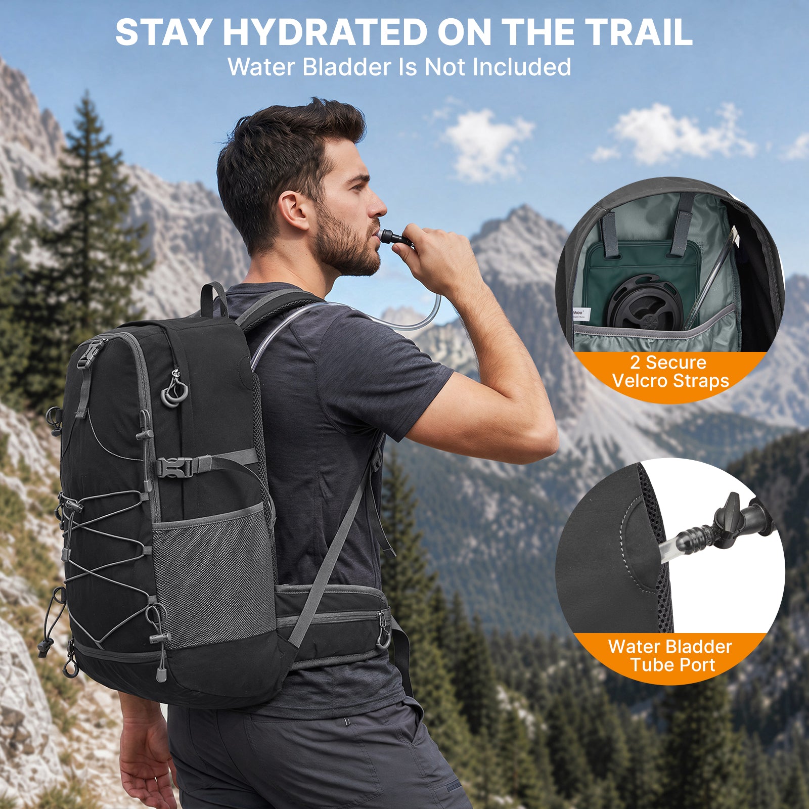 G4Free - G4Free 40L Lightweight Travel Backpack with Rain Cover -TN26B623A-TN26B623B-TN26B623C