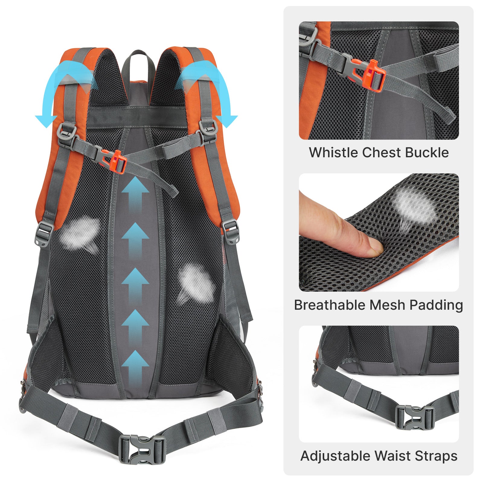G4Free - G4Free 40L Lightweight Travel Backpack with Rain Cover -TN26B623A-TN26B623B-TN26B623C