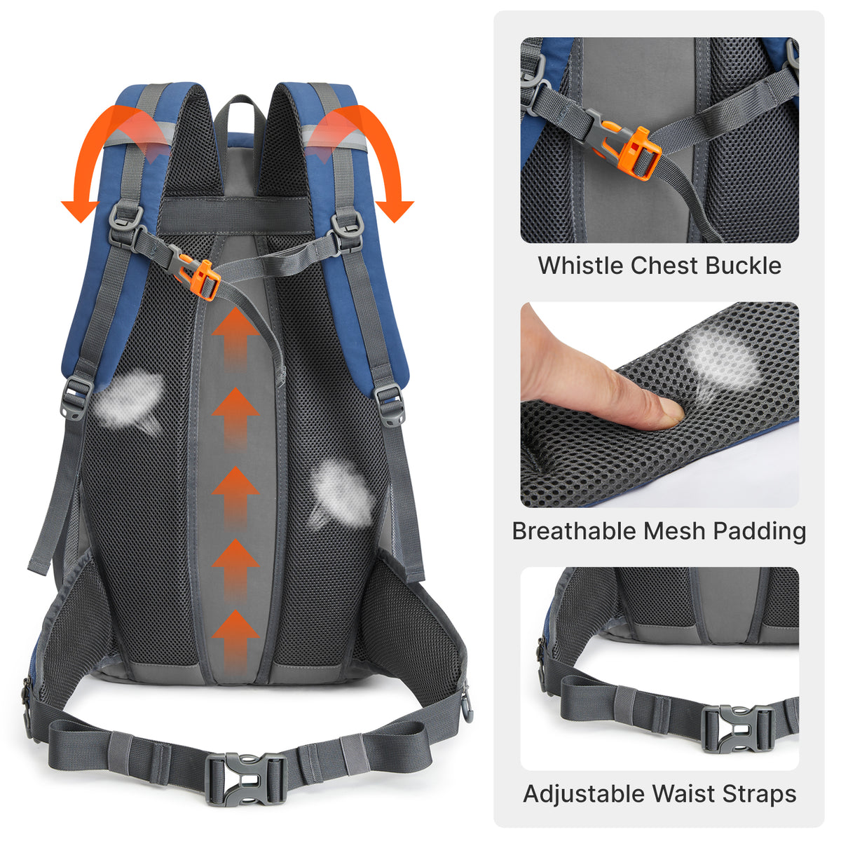 G4Free - G4Free 40L Lightweight Travel Backpack with Rain Cover -TN26B623A-TN26B623B-TN26B623C