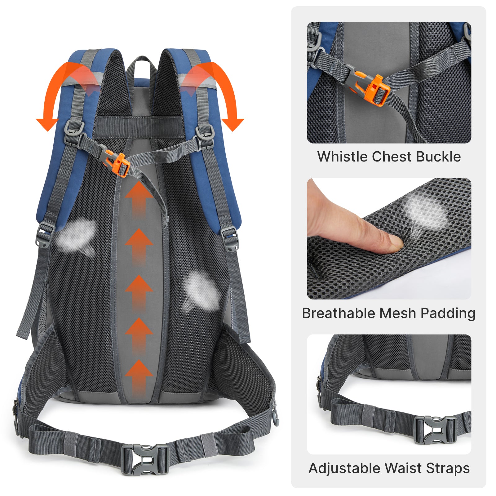 G4Free - G4Free 40L Lightweight Travel Backpack with Rain Cover -TN26B623A-TN26B623B-TN26B623C