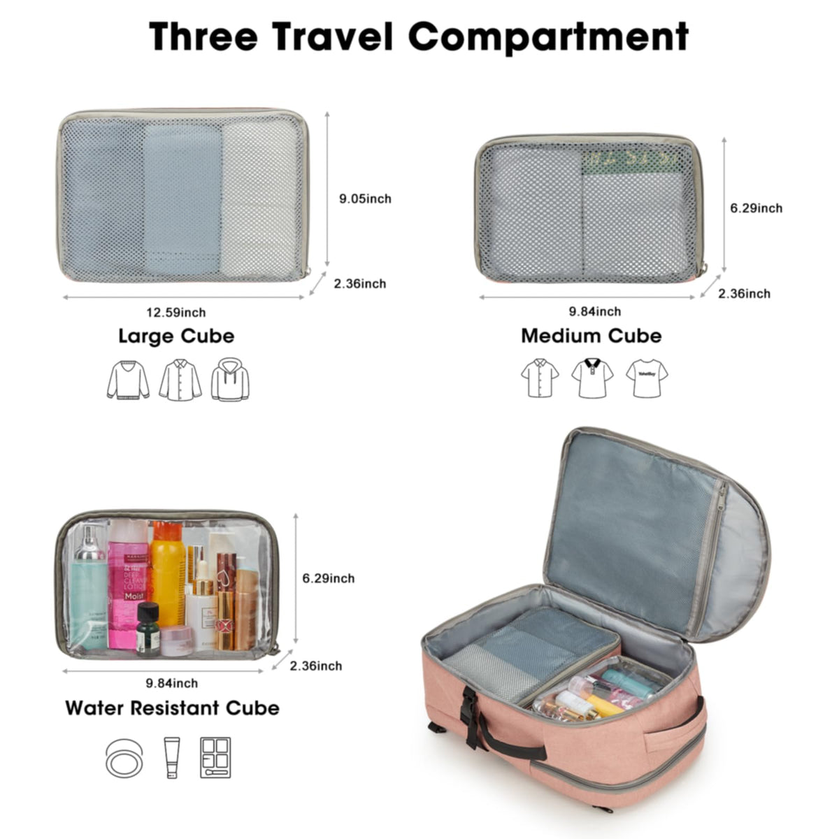 G4Free - G4Free 40l Carry On Waterproof  Travel Backpack For Women Men -TN23B188A