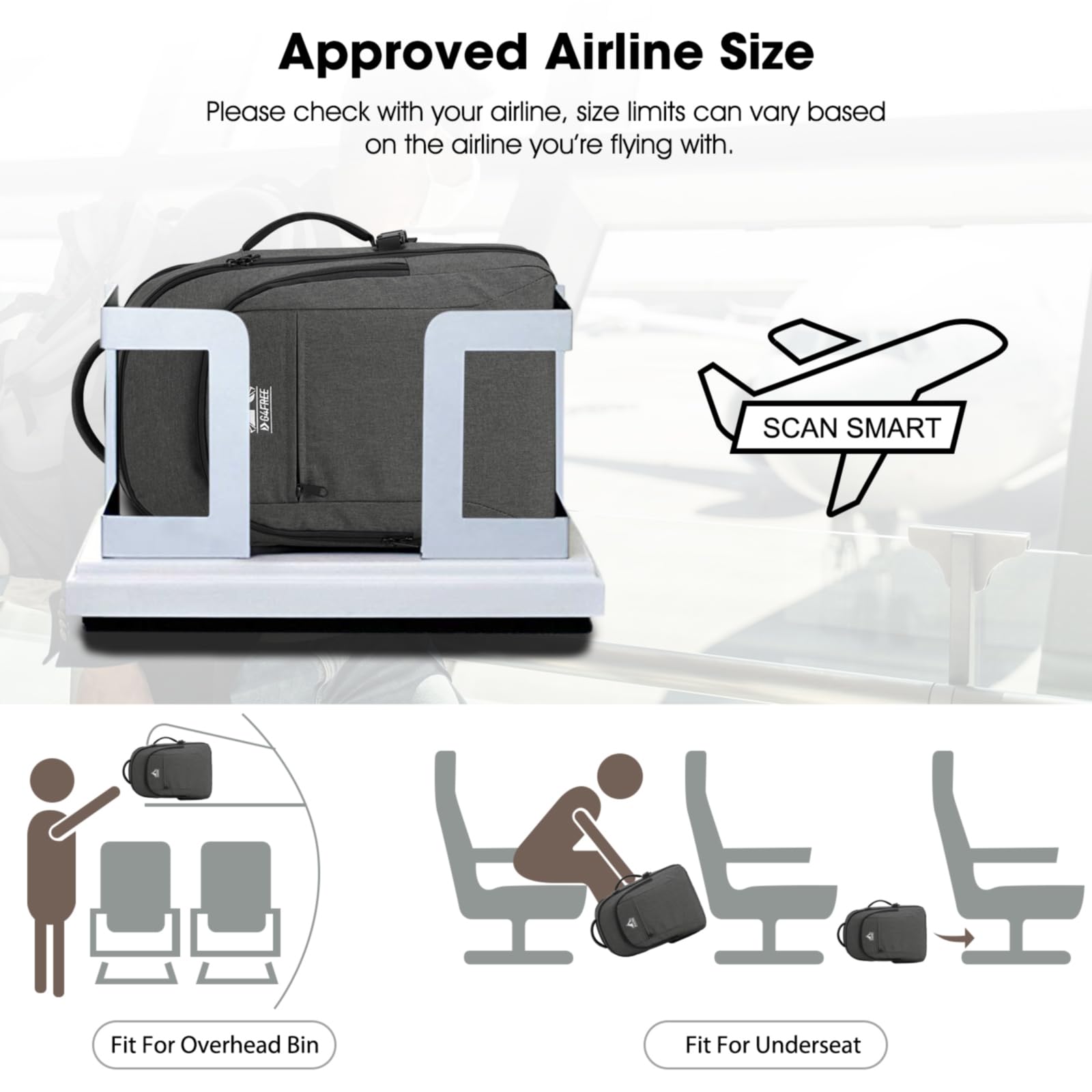 G4Free - G4Free 40l Carry On Waterproof  Travel Backpack For Women Men -TN23B188A