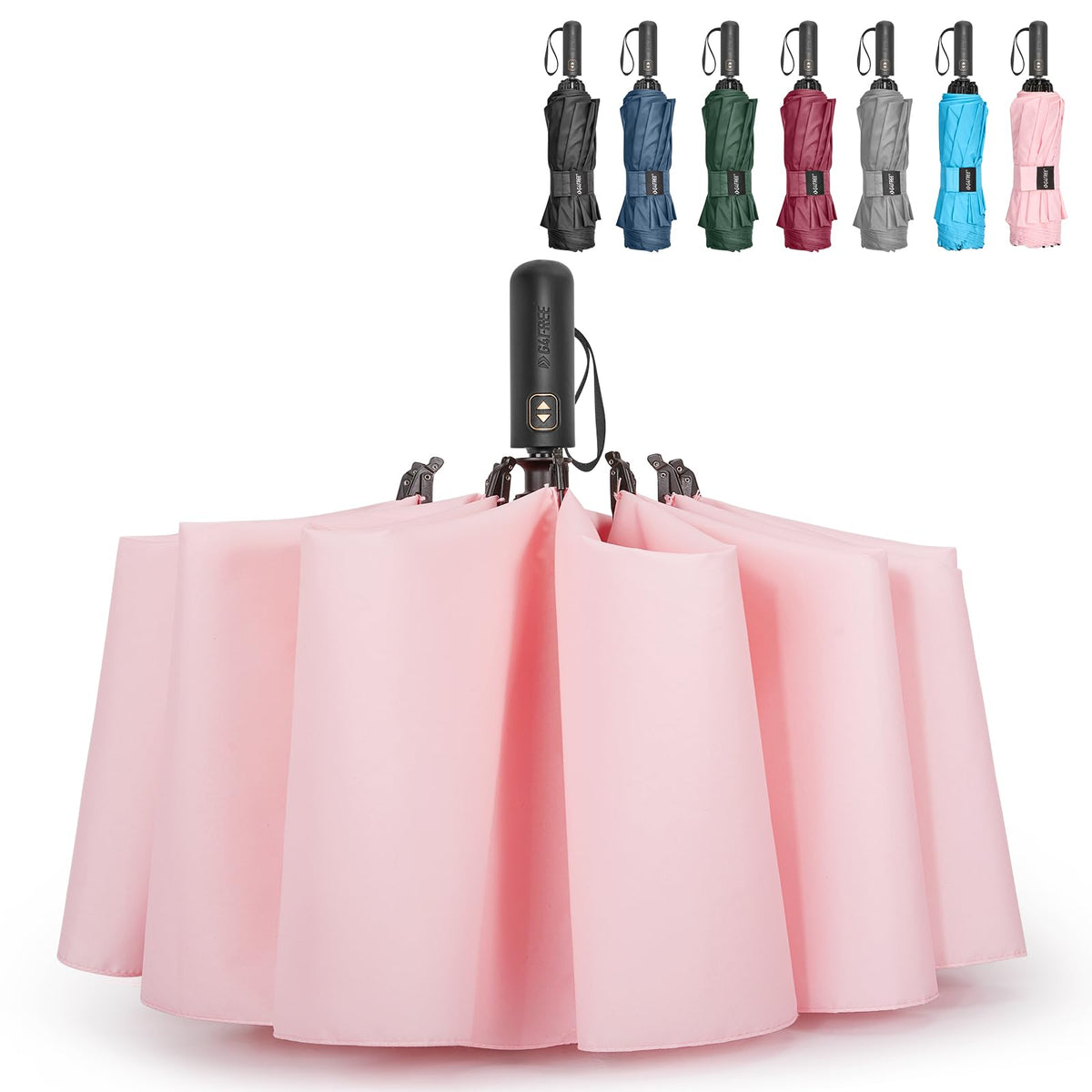G4Free - G4Free 42/46/54/62 Inch 10 Ribs Windproof for Rain Double Canopy Auto Umbrella -NT24A453F