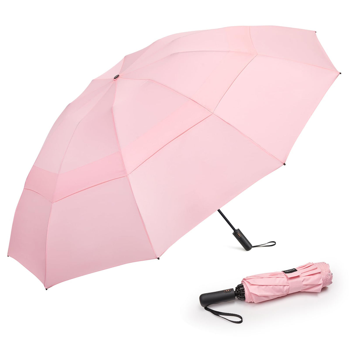 G4Free - G4Free 42/46/54/62 Inch 10 Ribs Windproof for Rain Double Canopy Auto Umbrella -NT24A453F