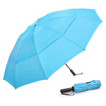 G4Free - G4Free 42/46/54/62 Inch 10 Ribs Windproof for Rain Double Canopy Auto Umbrella -TN23A230F